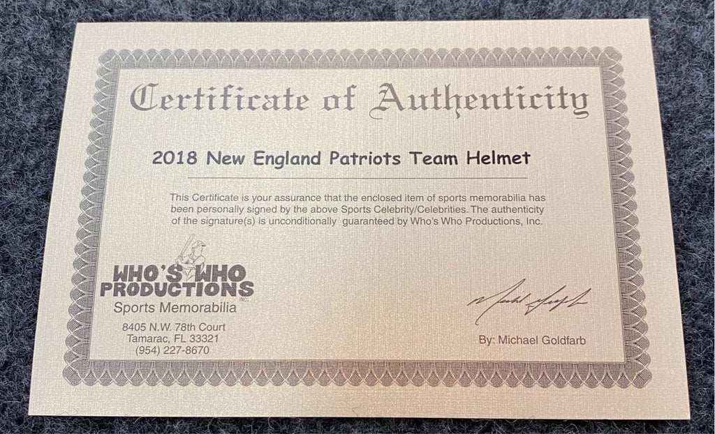 2018 New England Patriots Super Bowl 53 Champ Team Signed Helmet (signed by  31 - big Brady signature).