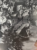 Wizard of Oz 11x14.5 Photo Cast signed by Mickey Carroll Jerry Maren Donna Stewart-Hardaway and Karl Stover
