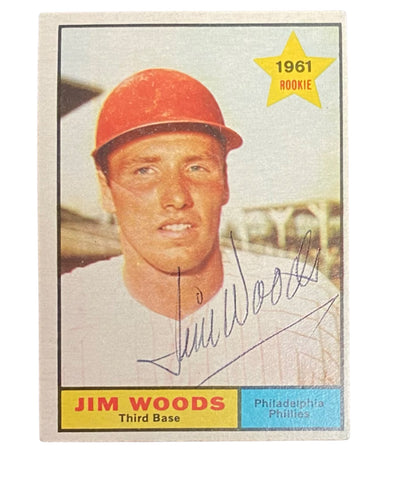 Jim Woods 1961 Topps Baseball Autographed Card
