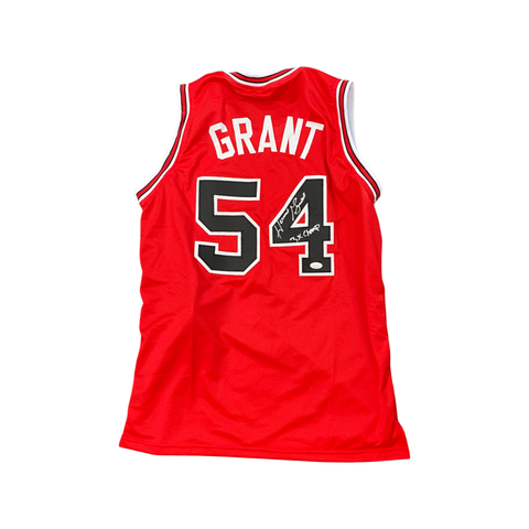 Horace Grant Signed Bulls Jersey Inscribed “3x Champs” JSA Authenticated