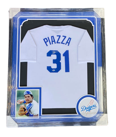 Mike Piazza Los Angeles Dodgers Autographed Jersey - White - Beckett COA