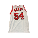 Horace Grant Signed Bulls White Jersey Inscribed “3 Peat Champ” JSA Authenticated