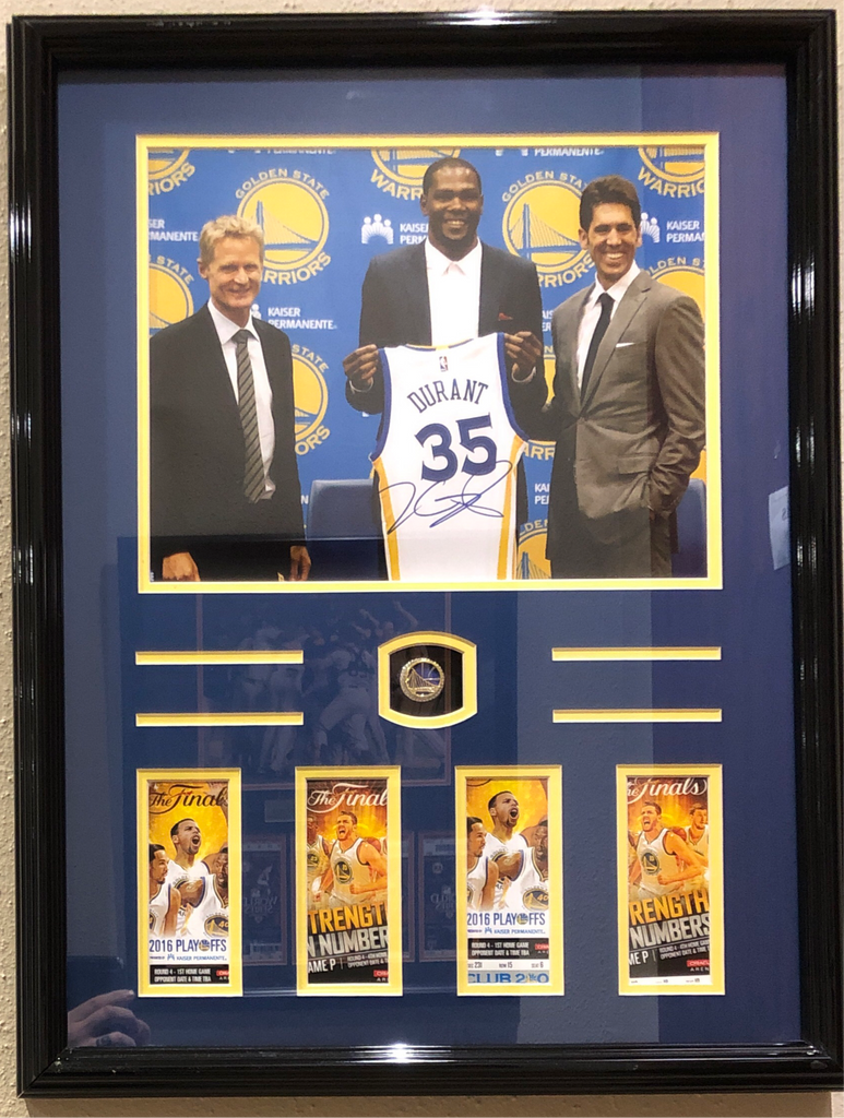 Kevin Durant Autographed and Framed Golden State Warriors Jersey