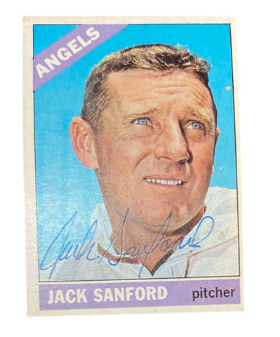Jack Sanford 1966 Topps Baseball Autographed Card