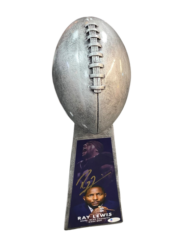 Lombardi Replica Trophy Signed by Ray Lewis