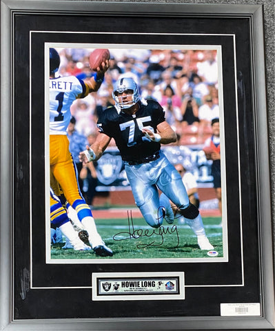 Howie Long Los Angeles Raiders Autographed Framed Photo w/ Plaque