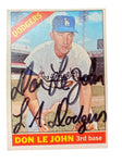 Don Le John 1966 Topps Baseball Autographed Card