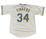 Rollie Fingers Milwaukee Brewers Autographed Jersey - Gray