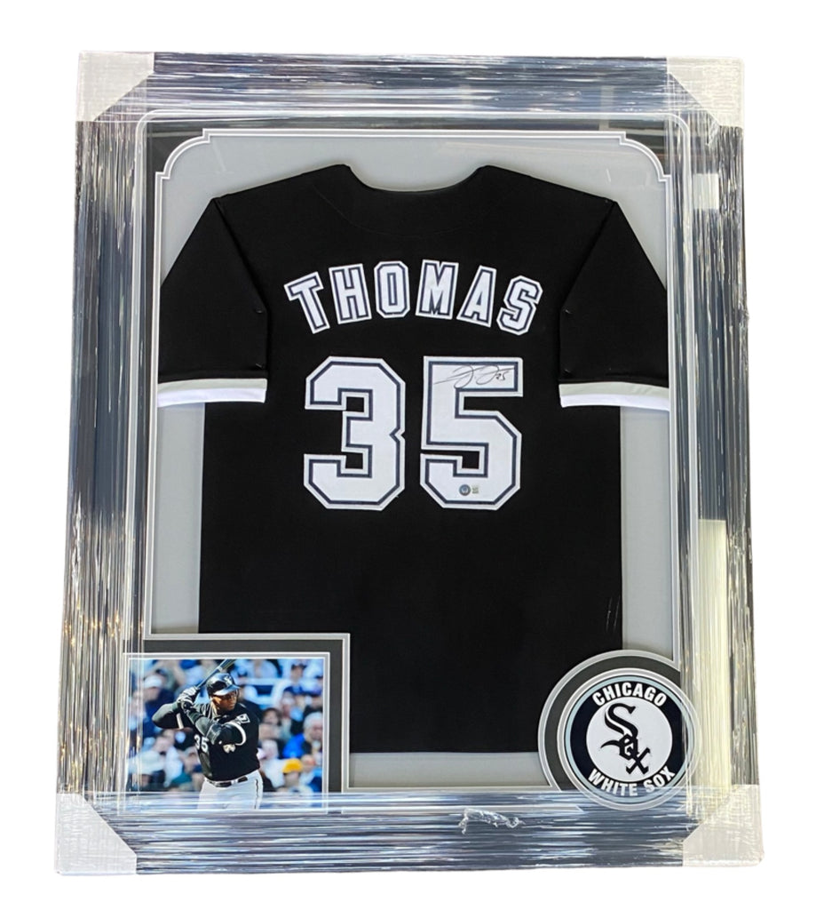 Frank Thomas Autographed and Framed White White Sox Jersey