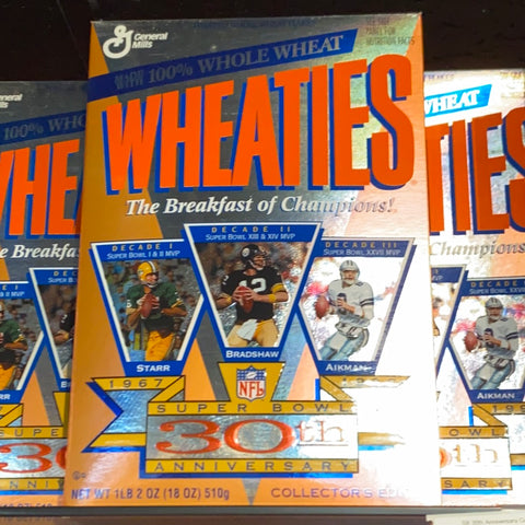 30th Super Bowl Anniversary Collectible Wheaties Box (Super Bowl XXX)