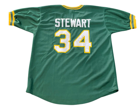 Dave Stewart Oakland Athletics Autographed Jersey - Green - JSA COA