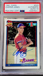 Chipper Jones - Signed 1991 Topps #333 - Rookie Card - PSA Auto 10