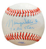 Maury Wills Signed Baseball Inscribed "7x All Star" JSA COA