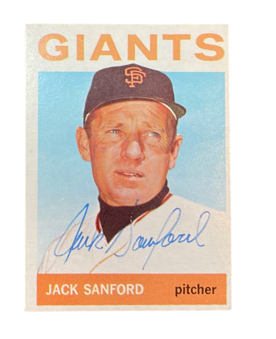 Jack Sanford 1964 Topps Baseball Autographed Card