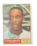 Lenny Green 1961 Topps Baseball Autographed Card