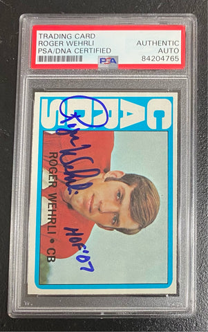 Roger Wehrli Signed 1972 Topps Football Card PSA/DNA Certified