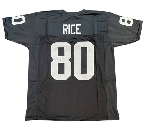 Jerry Rice Oakland Raiders Autographed Jersey - Black - Beckett COA