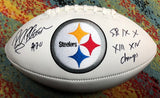 Rocky Bleier Autographed Football with Steelers Logo