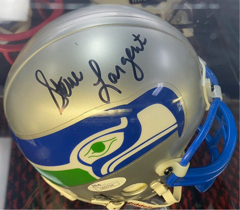 Steve Largent Seattle Seahawks Signed Mini Helmet JSA COA