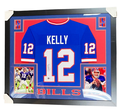 Jim Kelly - Buffalo Bills - Autographed Framed Jersey - COA Beckett