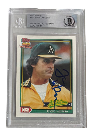Tony Larussa 1991 Topps BGS Authentic Signed Card
