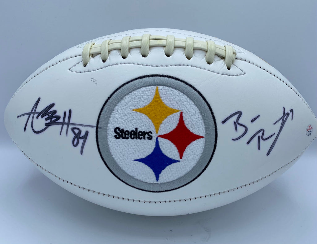 Ben Roethlisberger & Antonio Brown Pittsburgh Steelers Autographed Football  – All In Autographs