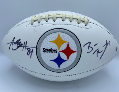 Ben Roethlisberger & Antonio Brown Pittsburgh Steelers Autographed Football