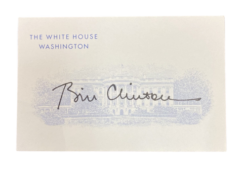 Bill Clinton Facsimile Signature on card w/letter