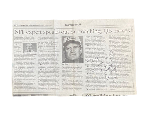 Ron Meyer signed newspaper clipping