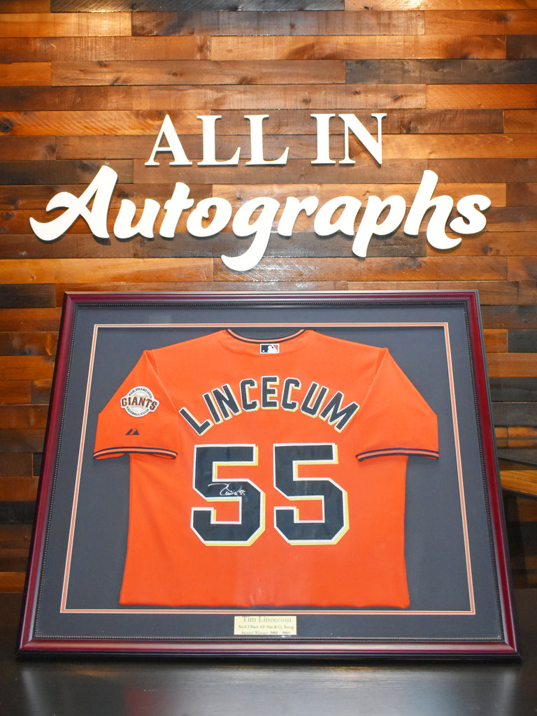 Tim Lincecum San Francisco Giants Autographed Framed Jersey - Orange – All  In Autographs